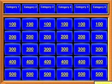 Black Jeopardy Template